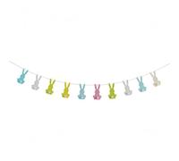 Easter Decorations,2m Happy Easter Banner,Easter Bunny Hanging Craft Decoration for Easter Party,Hanging Bunny Spring Decor for Mantle Table Stairs Tree Home Photo Props