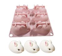 Easter Decorations,3D Easter Bunny Mold Silicone 3D Rabbit Mold Chocolate Mold Baking Mould for Jelly Cake Making Pink