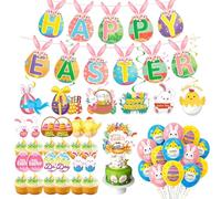 Easter Decorations - 40 Pieces Hanging Ornaments, Easter Party Decorations for Egg Hunts, Indoor & Outdoor Festive Home Decor, Family Celebrations