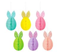 Easter Decorations | 6 Egg Decorations with Bunny - Festive Decorations, for Furnitors, Organisers, Events, Communities, Meeting Centers, Religious Celebrations Wall, Window