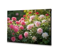 Easter Decorations A Vibrant Garden Filled With Blooming Roses. Canvas Decorative Picture Bathroom Art Wall Decor Picture Hanging Kit(40x60cm)