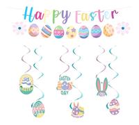 Easter Decorations, Easter Banner Decorations, Happy Easter Banner, Decoration with Bunny Eggs for Party Decoration