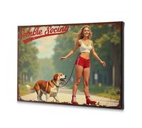 Easter Decorations Soft Ice Skating With My Dog Canvas Decorative Picture Flower Wall Stickers Pictures For Living Room(40x60cm)