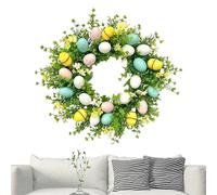 Easter Decorations, with Easter Eggs and Green Decoration, 50 cm Spring Festival Door Flower Wreath, for Wall, Window, Door, Table, Living Room, Bedroom Decoration