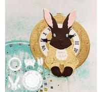 Easter Die Cuts for Card Making, Clock Steampunk Bunny Cutting Dies Happy Easter Metal Embossing Stencil for DIY Scrapbooking Paper Gift Card Craft