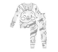 Easter DIY Hand Painting Activity and Wearable Pajama Set for Kids Home (White, 3-4 Years)