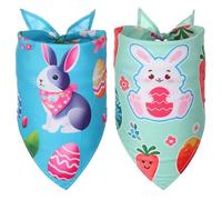 Easter Dog Bandana, Holiday Large Dog Bandanas 2 Pack, Triangle Reversible Easter Pet Bandanas,Love Kiss Print, Bandana for Large Dogs