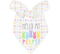 Easter Dog Bandanas with Pom Pom, Hello My Pe*ps Dog Scarfs for Boy and Girl, Easter Dots Pet Scarves for Easter Holiday Bandanas Bulk for Small Medium Large Dogs