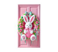 Easter Door Cover - 90 x 180 cm, Reusable Decorative Rabbit Banner with Happy Easter Eggs, 100% Polyester, Fade-resistant Fabric, Includes Hanging Rope, For The Yard, Outdoor, Party