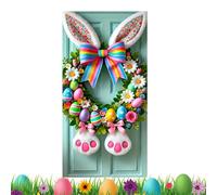 Easter Door Decoration, Reusable Rabbit Background, 90 x 180 cm, Easter Door Panel, for Outdoor, Home, Office, Classroom, Porch Wall