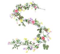 Easter Door Garland | 1.75 m Spring Primary Decoration - Artificial Spring Garland Decorative for Front Door, Patio, Balcony, Terrace, Fence, Home,