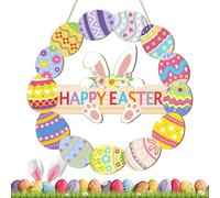 Easter Door Sign, Easter Door Decoration - Wood Happy Easter Sign | Rabbit Farm Seasonal Decorations for Bedroom, Living Room, Bedroom for and Home
