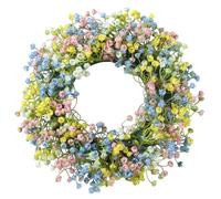 Easter Door Wreath, Easter Wreath with Baby's Breath, 12 Inch Realistic Faux Flower for Front Door, Spring Decorations Indoor Outdoor Home Decor