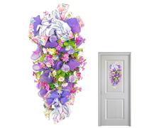 Easter Door Wreath, Spring Twigs for the Front Door, Artificial Flowers, Swag Teardrop Door Wreath, Decorative Easter Decoration, Welcome Flower Wall Garland for Mother's Day
