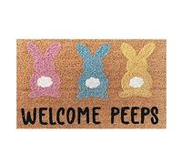 Easter Doormat Easter Welcome Doormat Easter Bunny Artificial Coir Door Mats for Front Door Non-Slip Farmhouse Floor Mat Spring Entrance Way Door Mats for Indoor Outdoor Decor