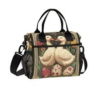 Easter Duck Tarot Cards Floral Egg Mens Lunch Bag Leakproof Large Lunch Tote Bag with Shoulder Strap Lady Picnic S