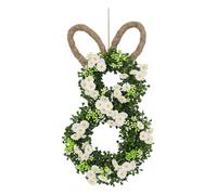 Easter Ear Wreath Plastic Multicolor Spring Door Hanging Decoration 21.6 X 9.8 Inch Floral Ornament For Home 1 Piece Age of Wrath (Green, One Size)