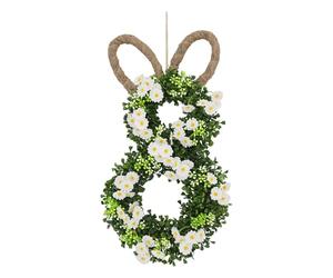 Easter Ear Wreath Plastic Multicolor Spring Door Hanging Decoration 21.6 X 9.8 Inch Floral Ornament For Home 1 Piece Age of Wrath (Green, One Size)