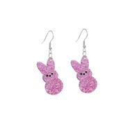 Easter Earrings Cute Bunny Rabbit Drop Earrings Bling Shiny Bunny Drop Dangle Earrings Holiday Jewelry Gifts, M, Acrylic, No Gemstone