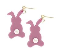 Easter Earrings For Women Colorful Wooden Dangle Bunny Earrings Spring Pearl Flower Rabbit Earrings Easter Basket Eggs Acrylic Animal Drop Earrings Holiday Happy Easter Jewelry Gift (D)