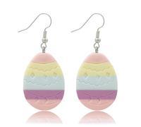 Easter Earrings For Women Colorful Wooden Dangle Bunny Earrings Spring Pearl Flower Rabbit Earrings Easter Basket Eggs Acrylic Animal Drop Earrings Holiday Happy Easter Jewelry Gift (E)