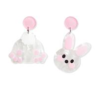 Easter Earrings For Women Colorful Wooden Dangle Bunny Earrings Spring Pearl Flower Rabbit Earrings Easter Basket Eggs Acrylic Animal Drop Earrings Holiday Happy Easter Jewelry Gift (J)
