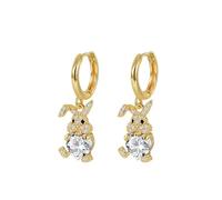 Easter Earrings for Women Easter Bunny Earrings Rabbit Huggie Hoop Earrings Sparkly Crystal Bunny Dangle Earrings Bunny Easter Earrings Easter Gifts Easter Holiday Dress Outfit Accessories for Her