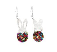 Easter Earrings for Women Easter Egg Dangle Earrings Cute Bunny Egg Rabbit Drop Earrings Holiday Jewelry Gifts for Women, One Size, Acrylic, No Gemstone