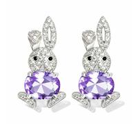 Easter Earrings for Women Rhinestone Rabbit Stud Earrings Sparkly Spring Outfit Accessory Brunch Parties Photos Easter Basket Stuffers Spring Gifts, L, Zinc, No Gemstone