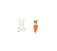 Easter Earrings for Wommen White Rabbit Bunny Carrot Stud Earrings Pearl Bunny Easter Earrings Spring Holiday Earrings Easter Gifts Easter Basket Stuffers for Her, Stainless Steel, No Gemstone