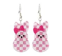Easter Earrings Glitter Rabbit Acrylic Drop Dangle Earrings for Women Cute Animals Bunny Dangling Earrings Happy Easter Letter Cross Teardrop Hook Earrings Holiday Jewelry Gifts, acrylic, agate