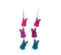 Easter Earrings Glitter Rabbit Acrylic Drop Dangle Earrings for Women Cute Animals Bunny Dangling Earrings Happy Easter Letter Cross Teardrop Hook Earrings Holiday Jewelry Gifts, Acrylic, Agate