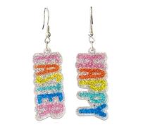 Easter Earrings Glitter Rabbit Acrylic Drop Dangle Earrings for Women Cute Animals Bunny Dangling Earrings Happy Easter Letter Cross Teardrop Hook Earrings Holiday Jewelry Gifts, acrylic, agate