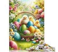 Easter Egg Art 1000 Pieces Puzzles for Teenagers Gifts Wooden Puzzle Jigsaws for Adults Home Educational Games DIY Toys 1000pcs (75x50cm)