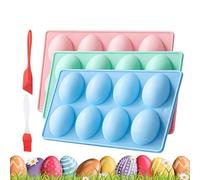 Easter Egg Baking Moulds, 8 Compartments Food Grade Baking Accessories, Funny Silicone Easter Egg Moulds, for Making Chocolate, Sweets, Fondant, Cake Decorations, Ice Cream, Biscuits and