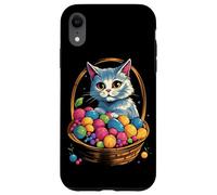 Easter Egg Basket with Cat Kitten Colourful Eggs Case for iPhone XR