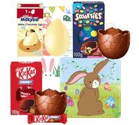 Easter Egg Bundle Gifts - 3 Pack Chocolate Easter Eggs 2026 - Easter Egg Hunt Chocolate Eggs For Kids, Men, Women - Family Easter Game Pack - Easter Multipack (Kitkat, Smarties, Milkybar)