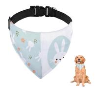 Easter Egg Bunny Flower Dog Bandana with Adjustable Strap D Ring Dog Neckerchief Pet Bibs Triangle Pet Scarves Accessories for Dogs Puppy Dogs Cats Decor Machine Washable