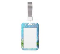 Easter Egg Bunny Grass Wooden Id Badge Holder with Lanyard, Detachable Neck Lanyard Strap, for Women,Teens,Nurse,Teacher,Coach Gifts