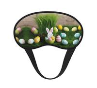 Easter Egg Bunny Grass Wooden Print Adults Sleep Comfort Eye Mask Light Blocking Nap Aid for Travel Insomnia Camping