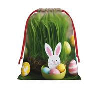 Easter Egg Bunny Grass Wooden Print Comfortable Gift Lightweight Bag Easy Clean Storage Bags Reusable Multipurpose Use
