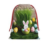 Easter Egg Bunny Grass Wooden Super Soft Velvet Christmas Storage Bag Festival Promotion Annual Celebration and Daily Use
