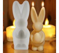 Easter Egg Bunny Mold Silicone Candle Molds for Candle Making 3D Animal Resin Molds DIY Bunny Decorations for Home Crafts Cute Rabbit Silicone Mold for Figurines Aroma Plaster Clay Easter Ornaments