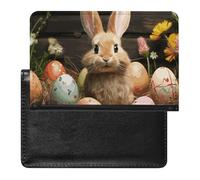 Easter Egg Bunny Passport Holder & Travel Wallet Passport Cover Protector Essentials with Credit Card Slots