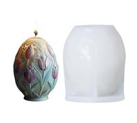 Easter Egg Candle Mould Silicone, Reusable Egg Mold for Candle Making - Beginners-Friendly Plaster Molding Art for Jelly Soap Cake - Spring Home Decoration DIY