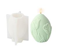 Easter Egg Candle Moulds for Candle Making,Embossed Trumpet Flower Egg Silicone Candle Mould 3D Easter Egg Aromatherapy Soap Making Moulds for Scented Candle,Soap,Chocolate,Cake Decorating