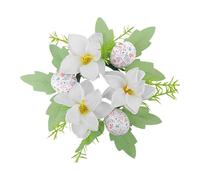Easter Egg Candle Ring Wreath, 7.87 Inch Easter Candle Wreaths, Easter Decoration Garland Ring Flower, Easter Egg Artificial Flowers Candle Wreaths Holiday Candle Rings, Easter Wreath Decoration