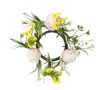 Easter Egg Candle Rings | 7.87 Inches Decorative Candle Wreaths for Table | Spring Egg and Berry Candle Rings | Artificial Easter Egg Candle Holder Rings for Tea Lights Elegant Home Accents