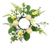 Easter Egg Candle Rings, Small Candle Rings For Pillars, Spring Candle Ring Wreaths, Artificial Easter Candle Holder Ring, Decorative Easter Candle Wreaths For Holiday, Pillar Candle Ring Decor