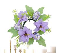 Easter Egg Candle Rings Wreaths, Wreath Candle Ring - Artificial Flowers Farm Easter Egg Holiday Candle Rings - Blossom Garland, Sturdy Table Piece for the Kitchen of the Easter Spring Holiday Home
